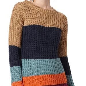 Anthropologie Sweater Women‎ Size Large Pullover Multicolor Striped Olaf Knit